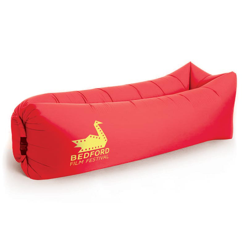 Relax Air Bed in red with 1 colour print logo
