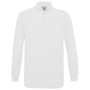 Safran Long Sleeve Polo in white with collar and 3 buttons