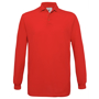 Safran Long Sleeve Polo in red with collar and 3 buttons
