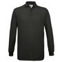 Safran Long Sleeve Polo in black with collar and 3 buttons