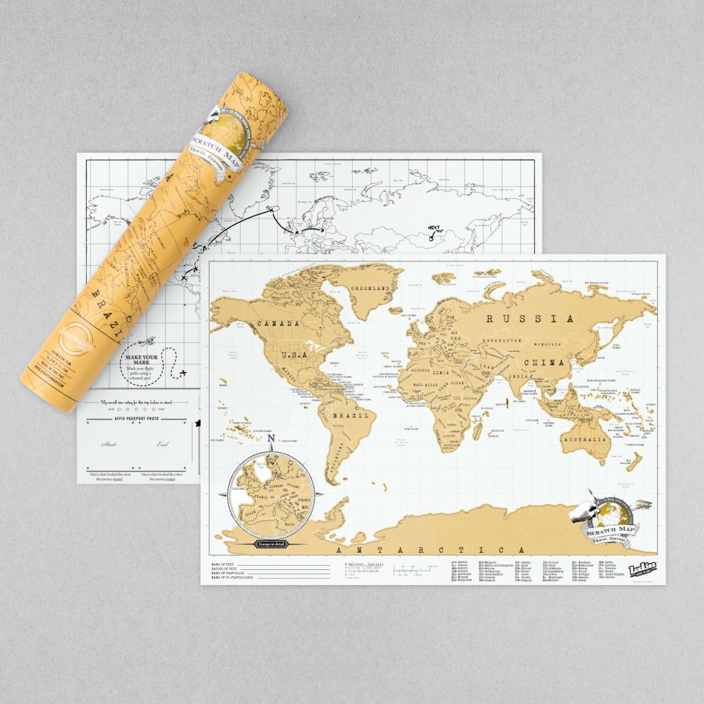 scratch map rolled