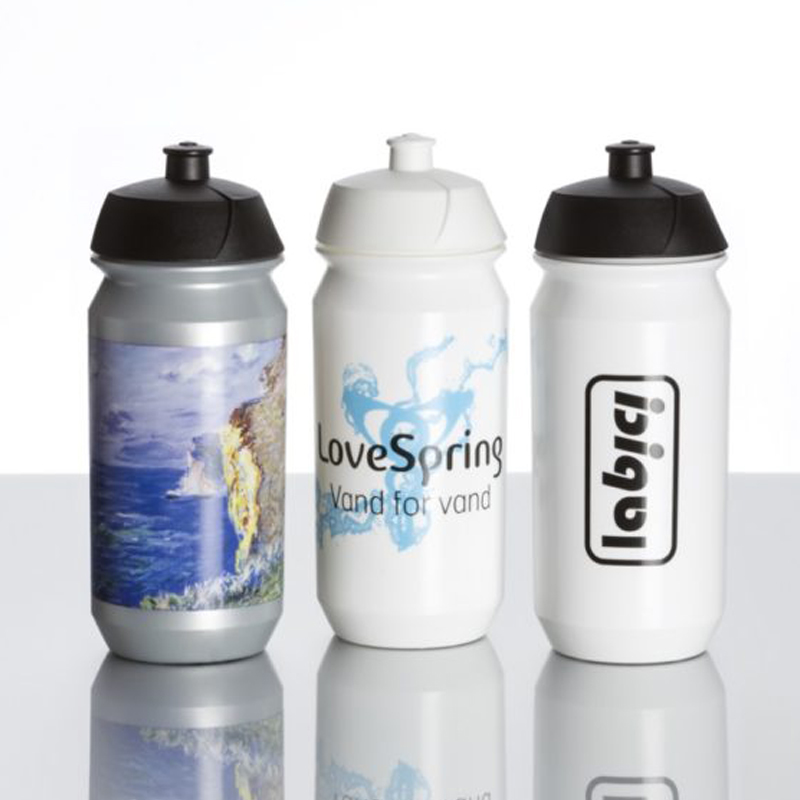 Plastic Shiva Sports Bottle Full Colour Print Black and White Lids