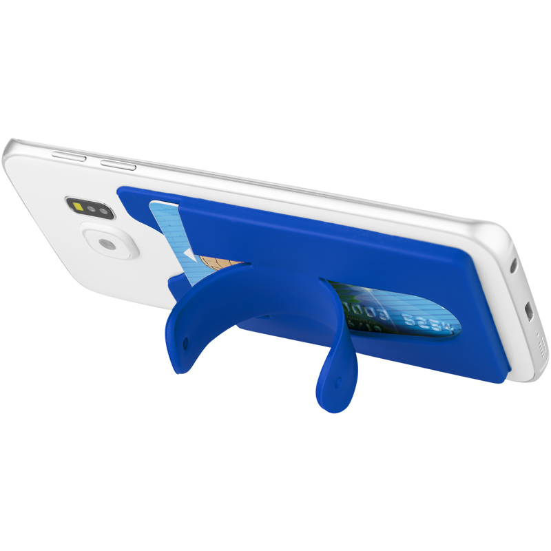 Silicone Phone Wallet With Stand in blue