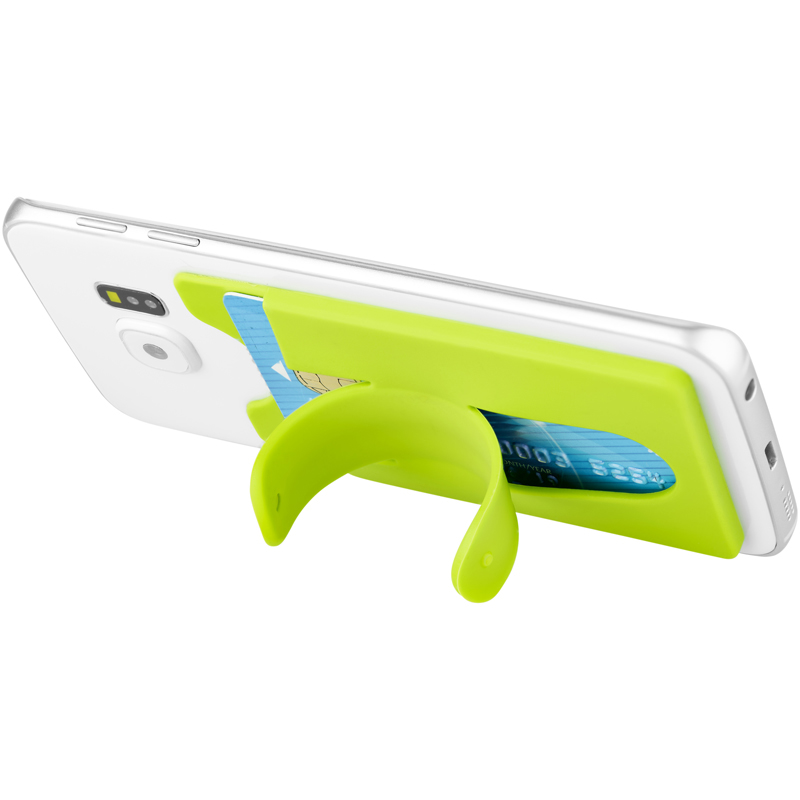 Silicone Phone Wallet With Stand in green