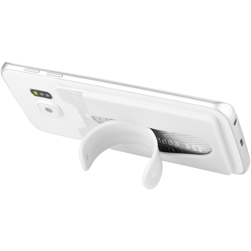 Silicone Phone Wallet With Stand in white