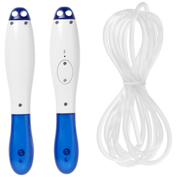 blue and white digital skipping rope