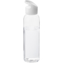 Slim drinks bottle in clear with a white screw on lid