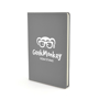 A5 slimline PU notebook in grey with 1 colour white print logo