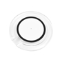 Clear charging pad with white centre and black trim