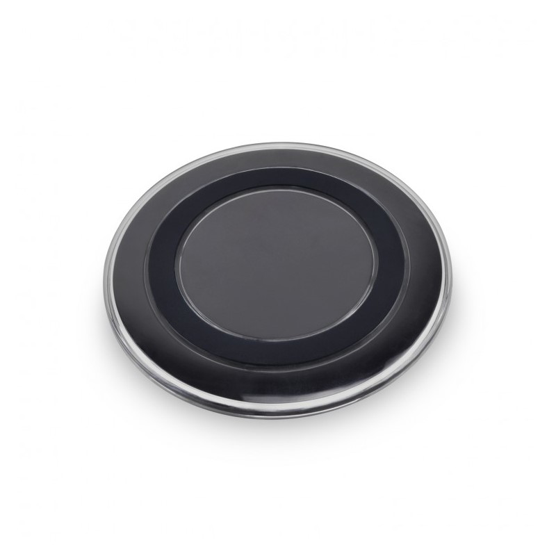 black circular charging pad