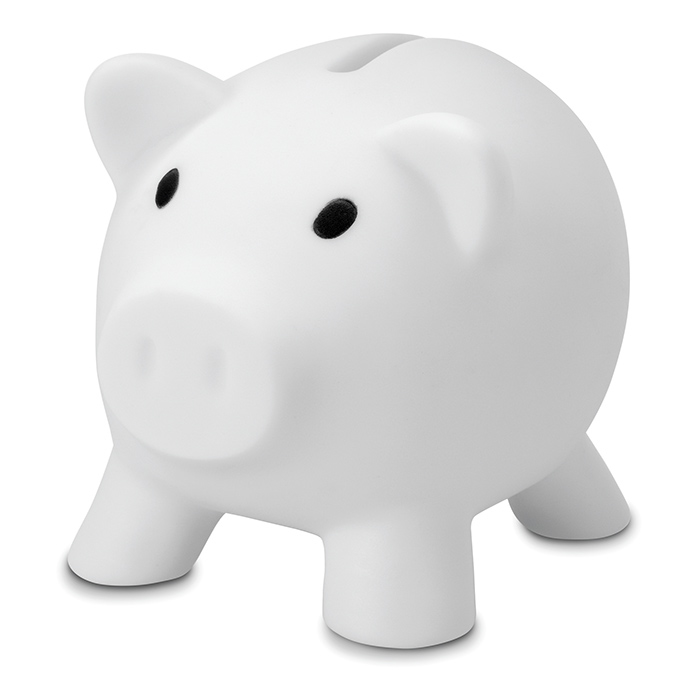 softco piggy bank in white