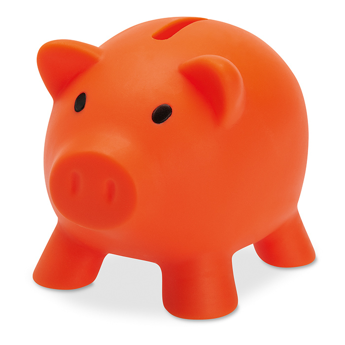 softco piggy bank in orange