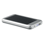 Solar powered power bank with silver trim
