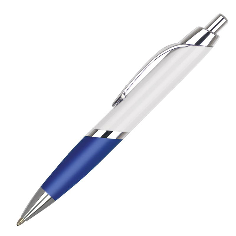 pen with white body and blue grip