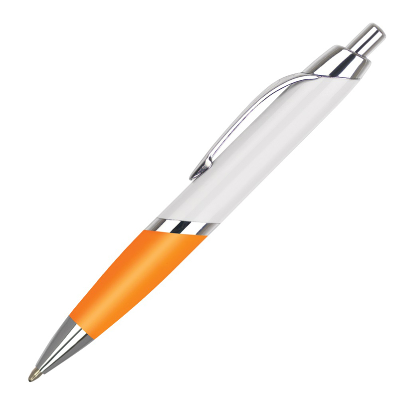 orange and white ball pen