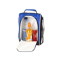 Blue cooler bag with zip down front panel