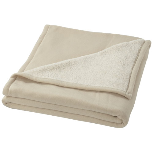 Springwood soft fleece and sherpa plaid blanket in cream