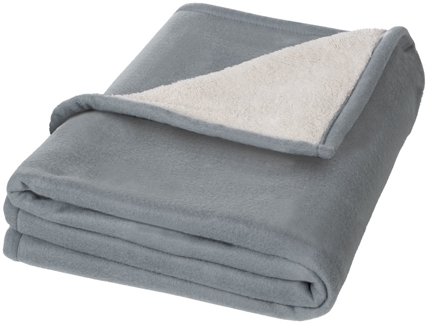 Springwood soft fleece and sherpa plaid blanket in grey