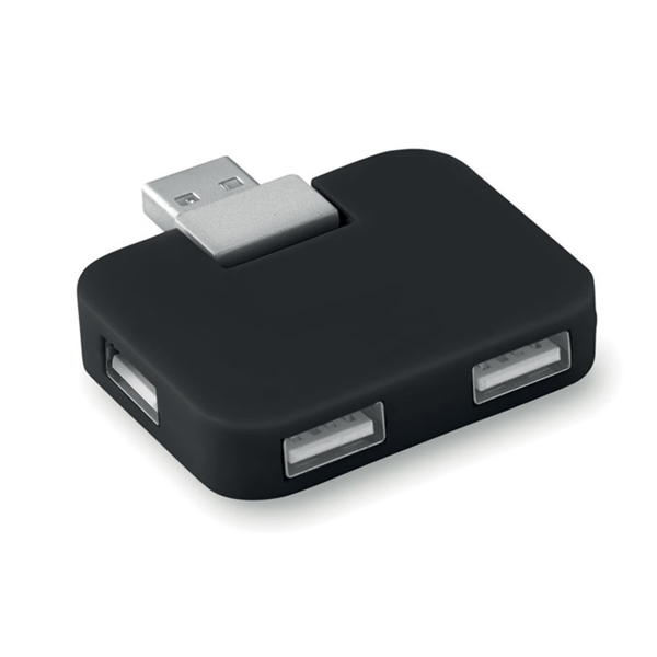 Rectangular USB hub in black