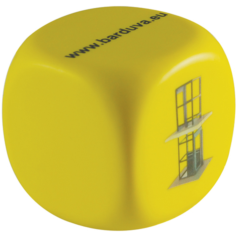 Stress decision dice in yellow