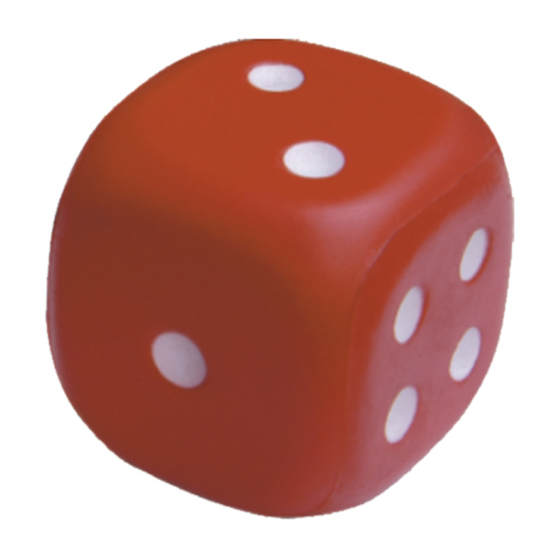 Stress dice cube in red