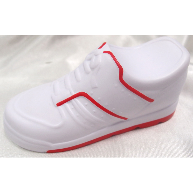 Running Shoe Shape Stress Item White With Red Detail Side View