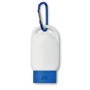 Suncare Lotion in white and blue with blue carabiner