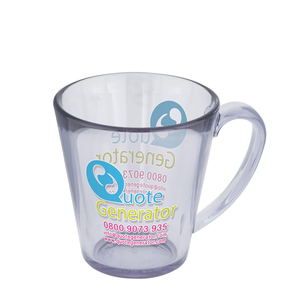 clear supreme mug with 2 colour branding