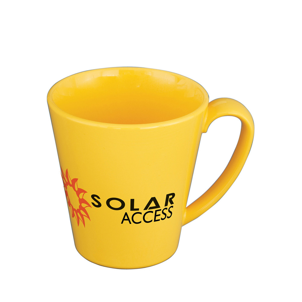 yellow supreme mug with 2 colour branding