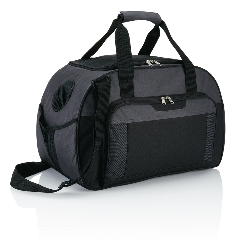 Black and dark grey holdall bag