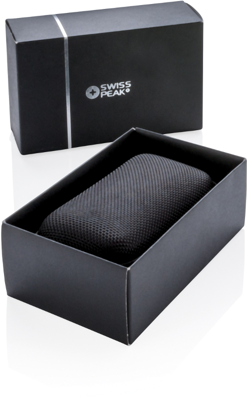 Presentation box and storage case for Swiss Peak Earbuds