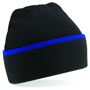 Teamwear Beanie in black with blue stripe