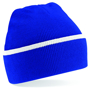 Teamwear Beanie in blue with white stripe
