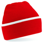 Teamwear Beanie in red with white stripe