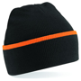 Teamwear Beanie in black with orange stripe