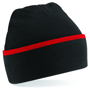 Teamwear Beanie in black with red stripe