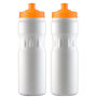 Teardrop Sports Bottle With White Body And Orange Lid