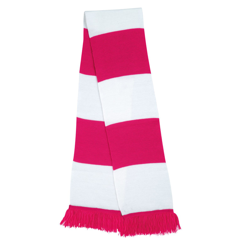 Supporters Scarf with pink and white stripes