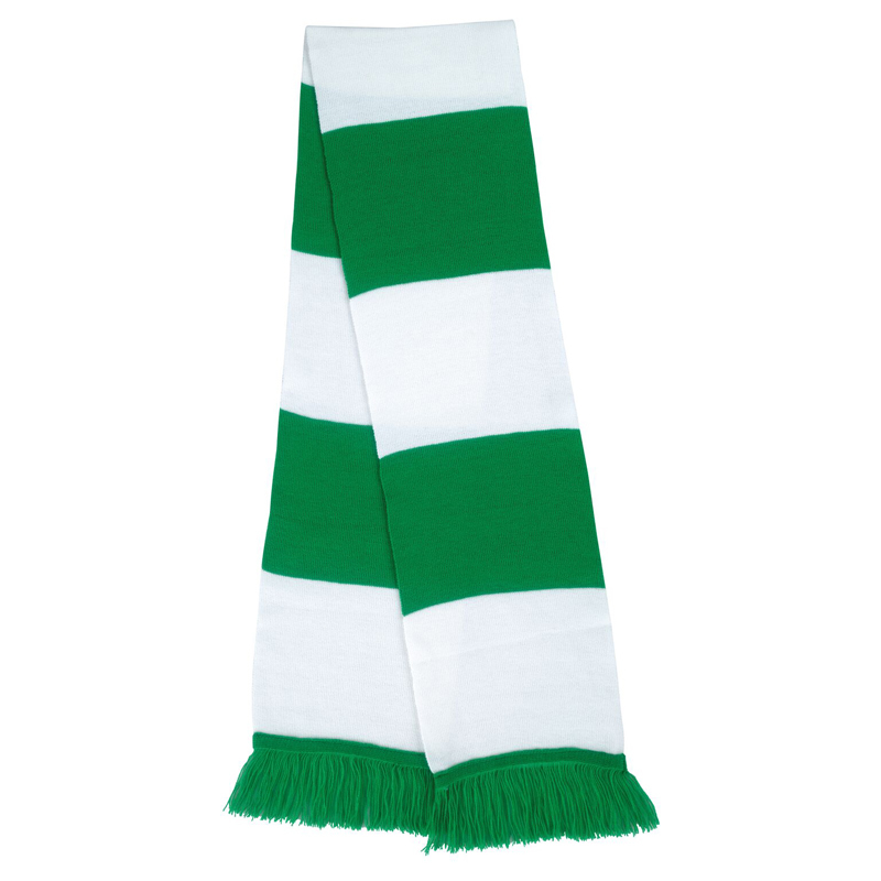 Supporters Scarf with green and white stripes