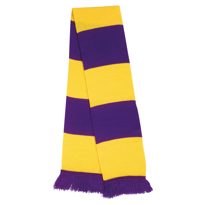 Supporters Scarf with purple and yellow stripes