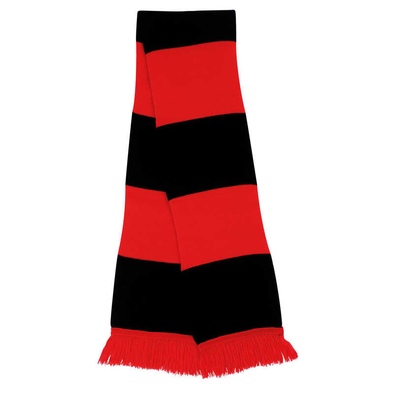 Supporters Scarf with black and red stripes