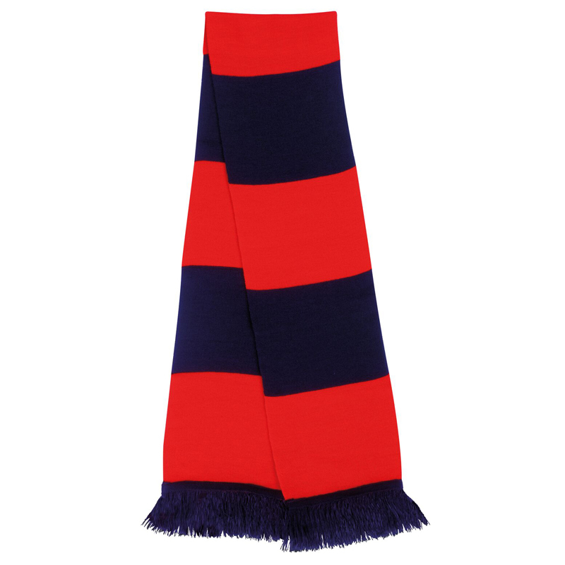 Supporters Scarf with navy and red stripes