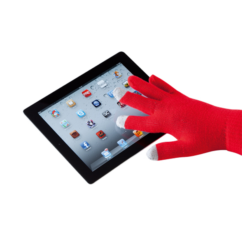 Touch Screen Gloves in red using screen