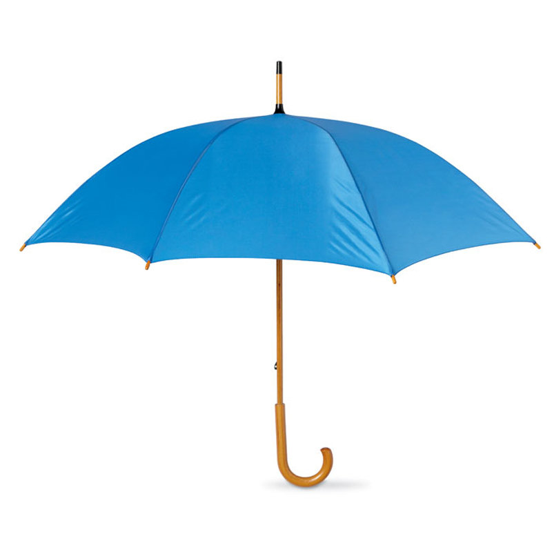 Umbrella with wooden handle in blue