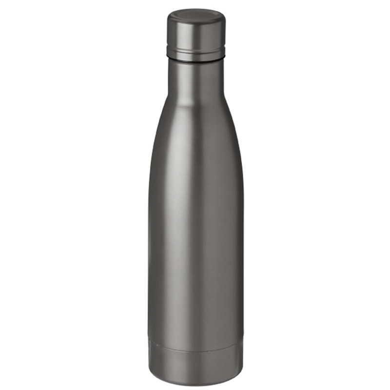 Double walled metal drinks bottle in grey