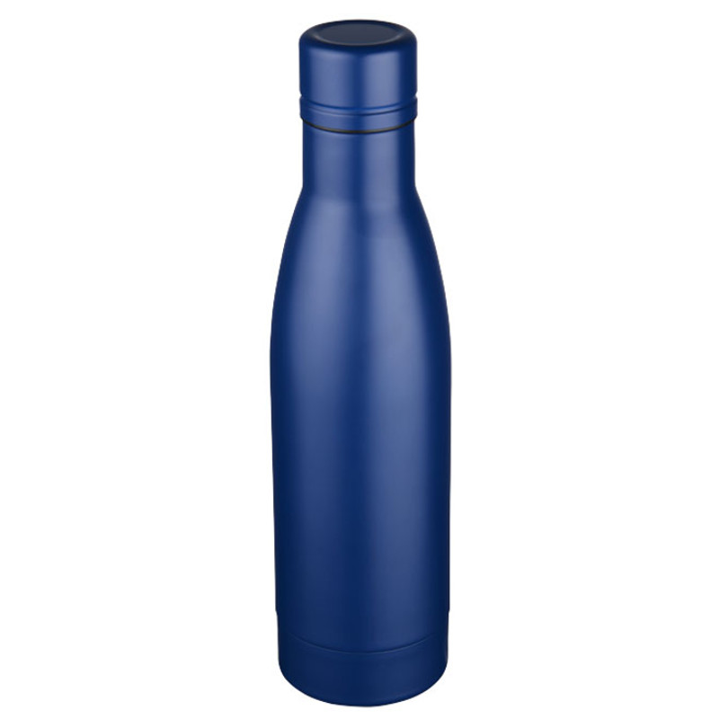 Metallic blue drinking bottle ideal for corporate promotions