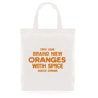 White tote bag, personalised with advertising logo to the front