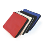 Zip storage pouches for tote shopper bags in red, white, black and blue