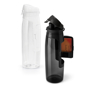Sports Bottle With Flip Lid and Pop Out Card Holder .  Image Showing Black and White Bottles