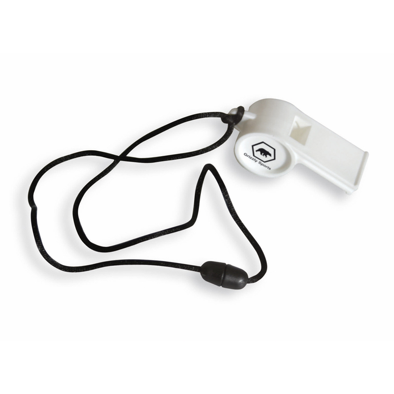 Plastic Whistle in White with Cord